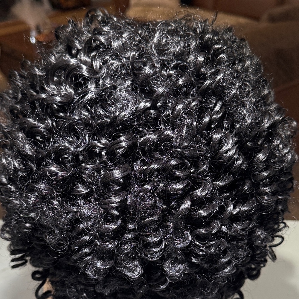 HAIR, 14-15” Water Wave Afro Curly, Black - Picture 4 of 8